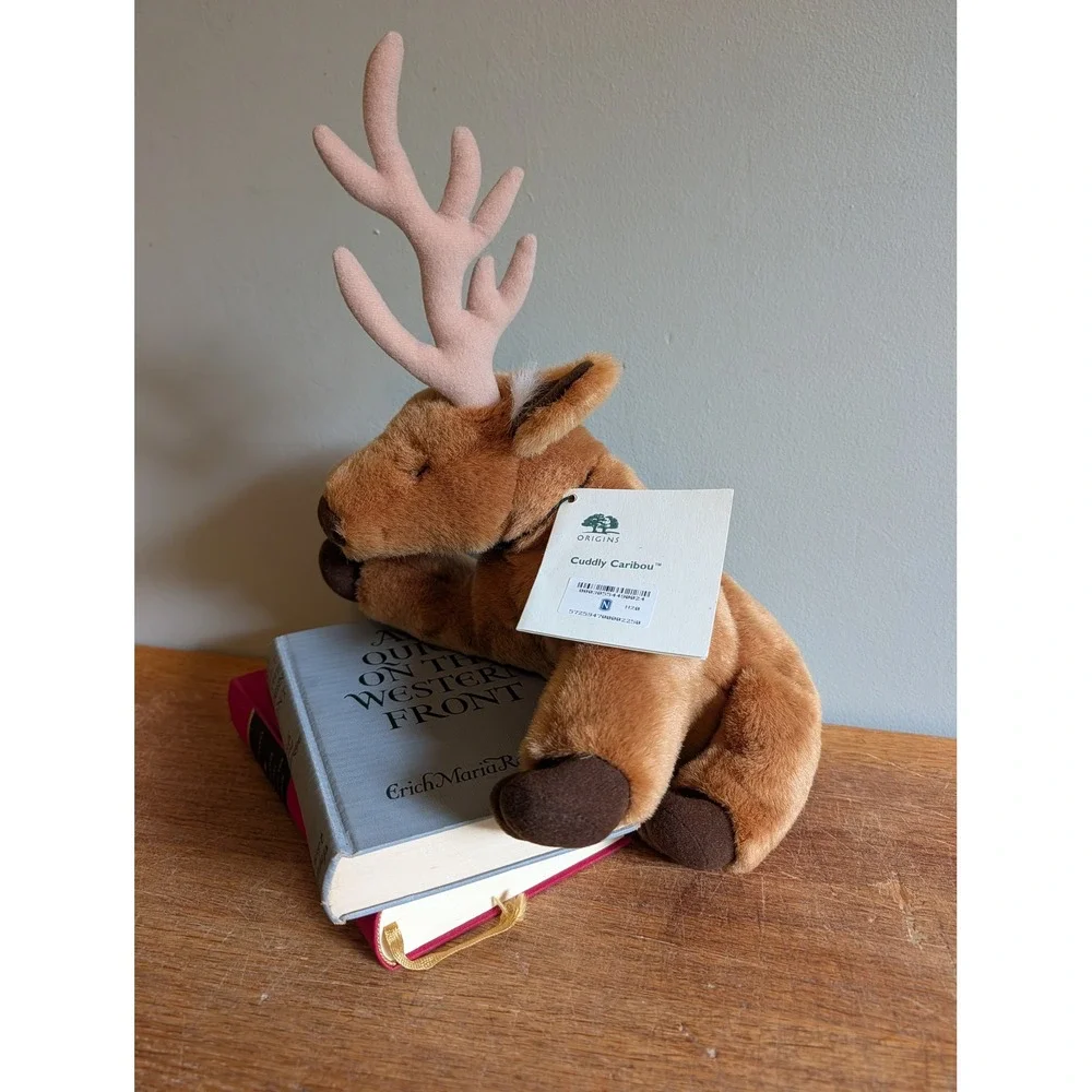 Vintage 1997 Origins Cuddly Caribou Plush WWF Stuffed Animal Brown Reindeer 12